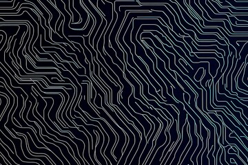 Abstract close-up of a glowing blue digital circuit board, showcasing intricate connections and technological design on a black background.
