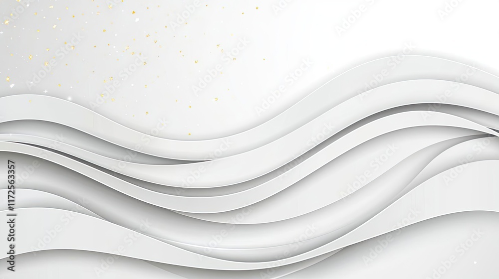 Poster glitter abstract background concept. elegant abstract waves design in soft white tones for modern cr