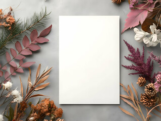 Autumn Floral Mockup Card Illustration