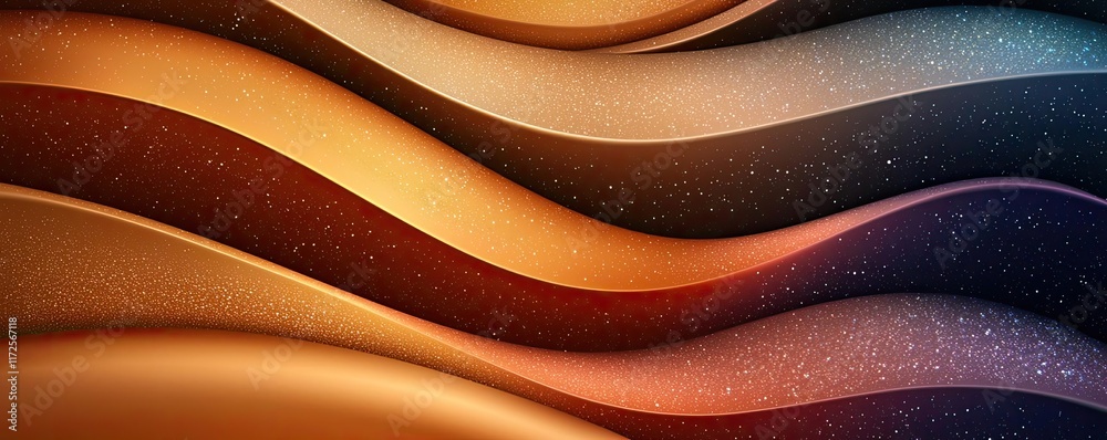 Poster Glitter abstract background concept. Abstract waves with vibrant colors, creating a dynamic and captivating visual effect.