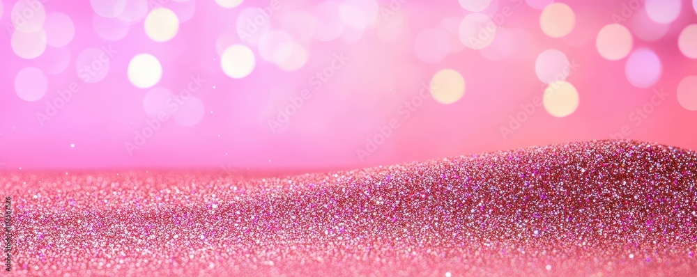 Aufkleber Glitter abstract background concept. A sparkling pink surface with shimmering glitter and a soft bokeh background.