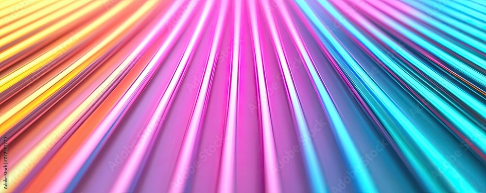 Poster neon abstract background idea. a vibrant display of colorful beams radiating in various directions c
