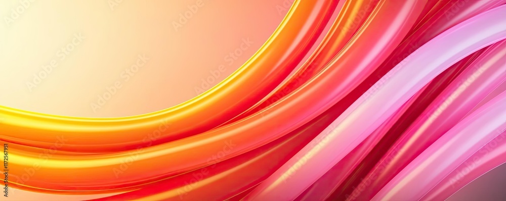 Poster Neon abstract background idea. Vibrant abstract gradient waves in shades of pink and orange creating a dynamic background.
