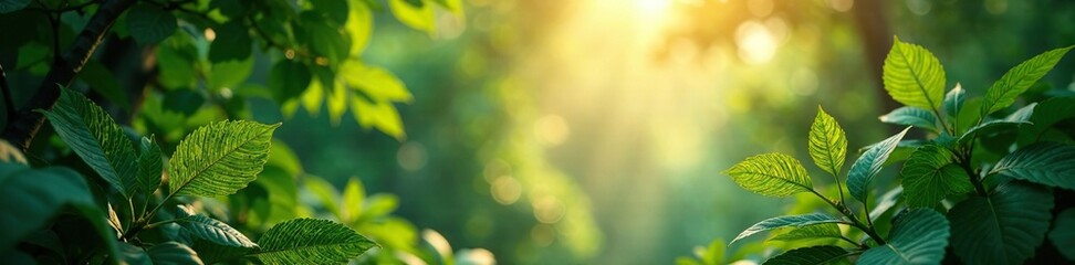 Jungle foliage sways gently in morning breeze, sunlight, morning, jungle