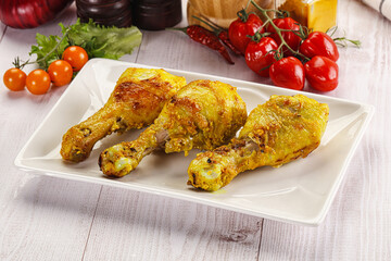 Roasted Chicken leg drumsticks with curry sauce
