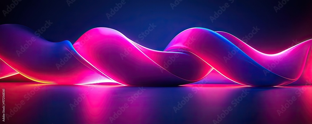 Poster neon abstract background idea. vibrant abstract light wave with glowing colors against a dark backgr