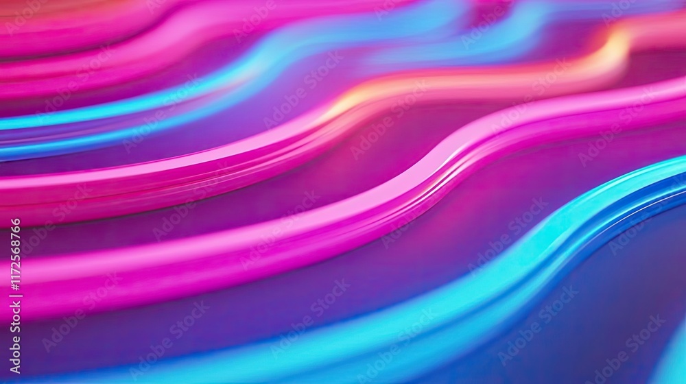 Poster Neon abstract background idea. Vibrant waves of neon colors creating a dynamic abstract background.