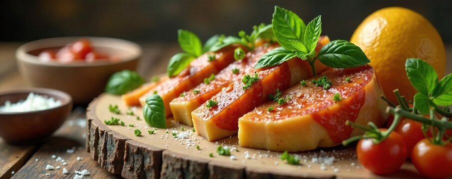 Ojiva sobre tabla de madera con aceites naturales frescos, aceites, comida