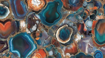 Vibrant Brazilian Agate Patterns Showcasing Detailed Natural Beauty