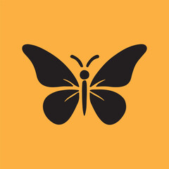 Elegant Black Butterfly Simple Vector