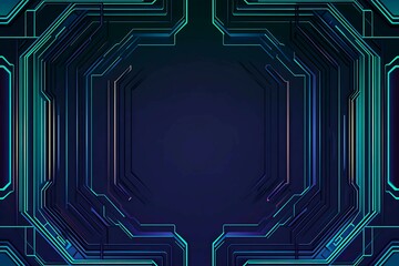 Abstract close-up of a glowing blue digital circuit board, showcasing intricate connections and technological design on a black background.
