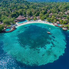 Aerial View Tropical Island Resort