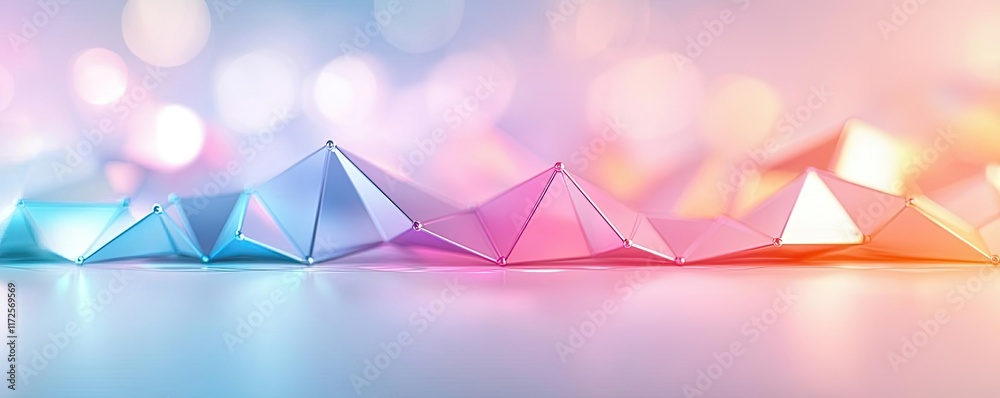 Leinwandbilder pastel abstract background idea. colorful paper pyramid shapes create a vibrant, artistic background