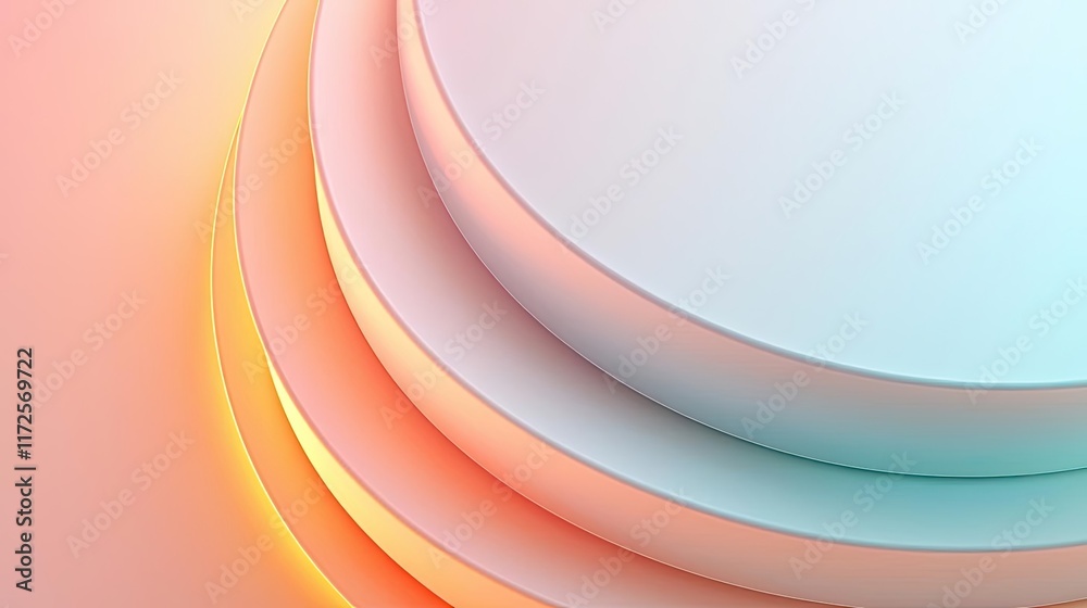 Poster pastel abstract background idea. abstract layered shapes in pastel colors create a modern graphic ba