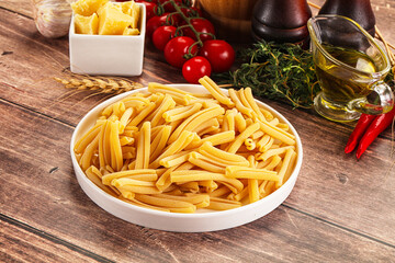 Raw dry Italian pasta - casarecce