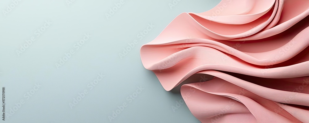 Poster pastel abstract background idea. elegant pink fabric texture with smooth curves and soft folds on a 