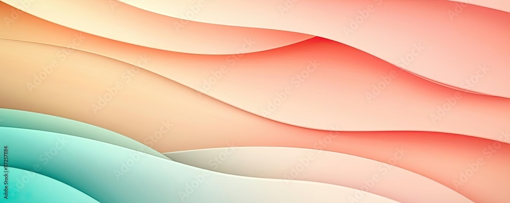 Poster Pastel abstract background idea. A vibrant abstract wave pattern in soft colors creating a soothing visual effect.