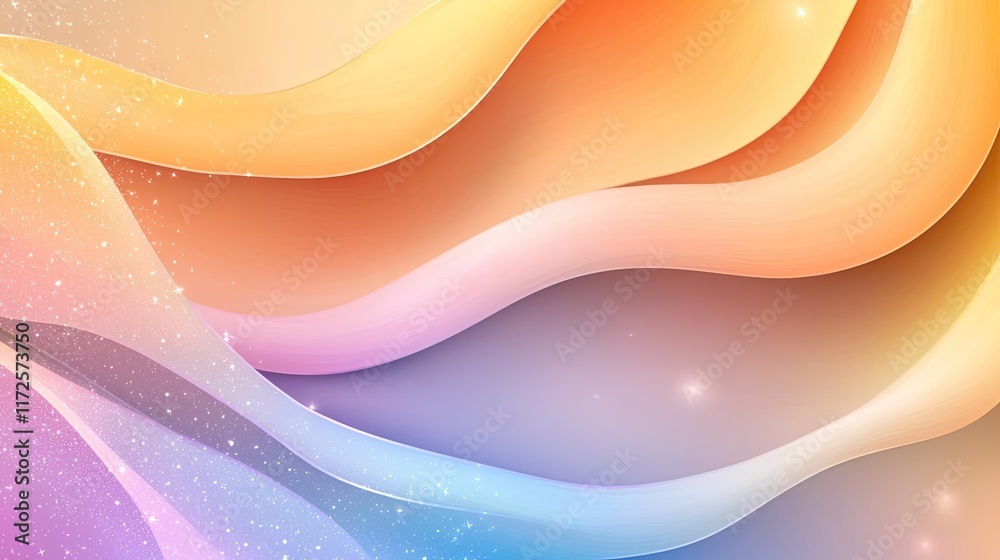 Aufkleber glitter abstract background concept. abstract waves in pastel colors creating a dynamic and soothing