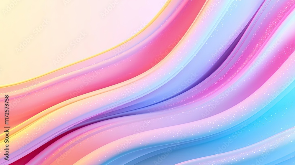 Poster Glitter abstract background concept. Colorful abstract wavy lines creating a vibrant and dynamic background.