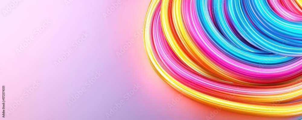 Poster Neon abstract background idea. Vibrant colorful swirls create a lively and dynamic abstract background.