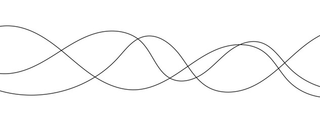 Abstract wavy thin line. Squiggle elements banner. Pattern with scribble, wiggle and undulate. Wavy and swirled brush strokes with rough edges. hand drawn scribbles. Vector illustration 