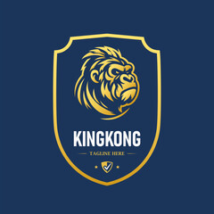 Kingkong shield symbol logo vector design