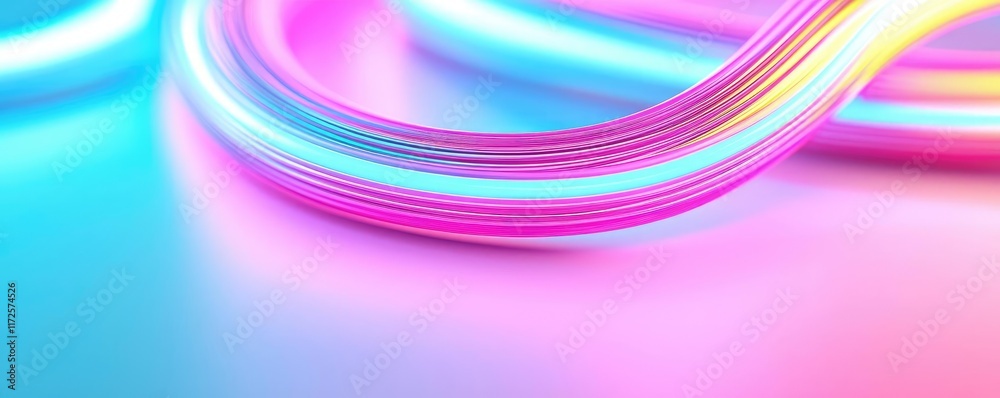 Poster neon abstract background idea. vibrant abstract background with colorful wave lines in blue and pink
