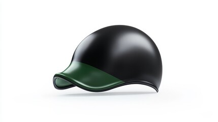 Fototapeta premium Stylish Black and Green Cap with Smooth Curves Perfect for Outdoor Activities, Sports Events, and Everyday Casual Wear for Trendsetters of All Ages