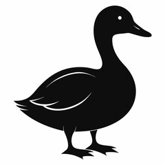 silhouette of a duck waterfowl animal vector Illustration