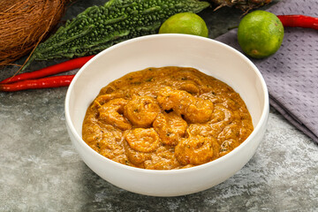 Indian prawn masala with spices
