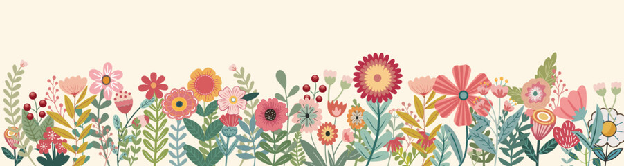 Beautiful Collection of spring and summer botanical elements.