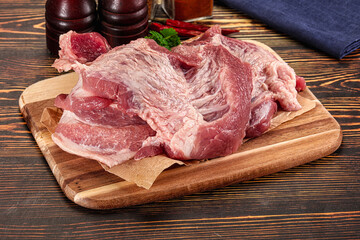 Raw fresh pork meat piece
