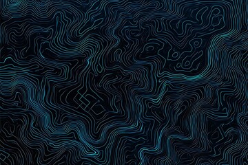 Fototapeta premium Abstract close-up of a glowing blue digital circuit board, showcasing intricate connections and technological design on a black background. 