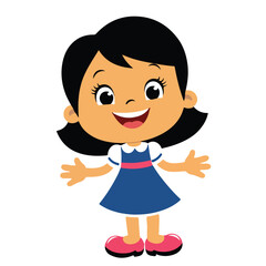 Cute happy girl vector