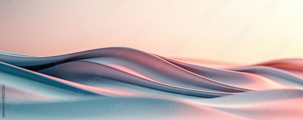 Poster Pastel abstract background idea. Abstract waves in soft colors create a serene and calming visual experience.