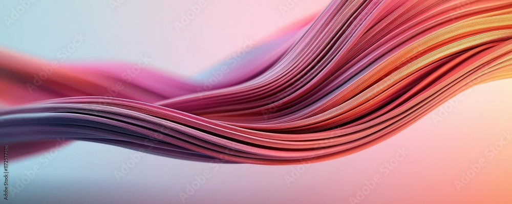 Poster Pastel abstract background idea. A colorful wave of lines creating an abstract and dynamic visual experience.