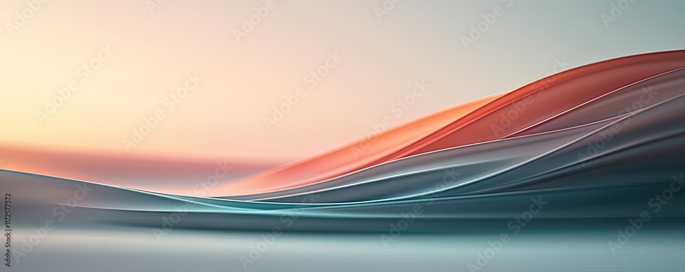 Poster Pastel abstract background idea. Abstract waves of color blend seamlessly, creating a tranquil and soothing visual experience.