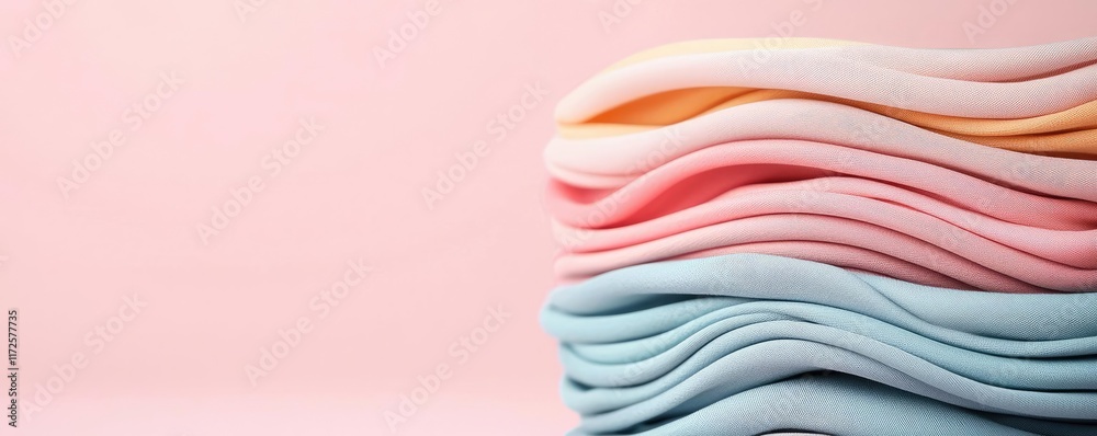 Poster Pastel abstract background idea. Colorful layers of fabric create a soft, inviting texture against a pastel background.