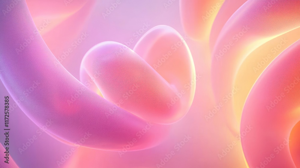 Poster Pastel abstract background idea. Abstract swirl shapes in vibrant pastel colors create a mesmerizing visual experience.