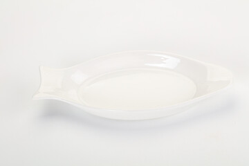 Empty white table for fish and seafood