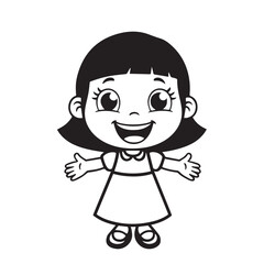 Cute happy girl vector