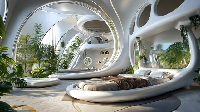 Young architects creating futuristic integrated living spaces with eco-tech features
