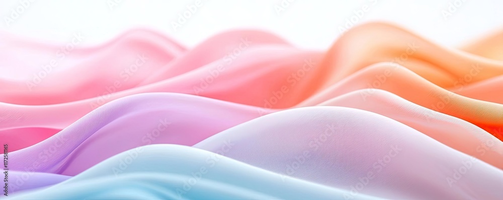 Poster Pastel abstract background idea. Soft flowing waves in pastel colors create a serene and calming visual effect.