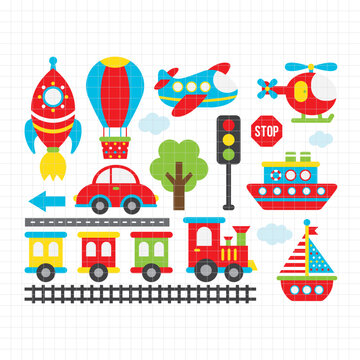 Transportation Digital Clipart (DC1)