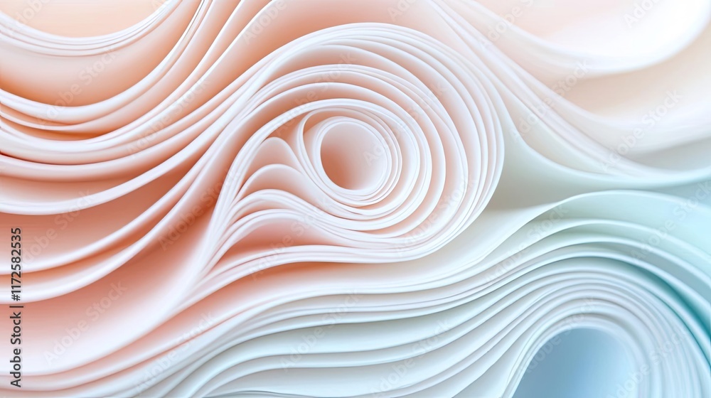Aufkleber pastel abstract background idea. abstract paper waves in soft pastel colors, creating a soothing vis