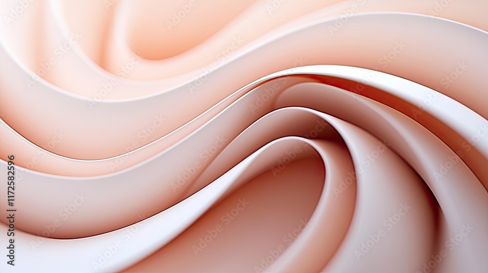 Poster Pastel abstract background idea. Soft waves of delicate pink fabric create a serene and elegant texture for design.