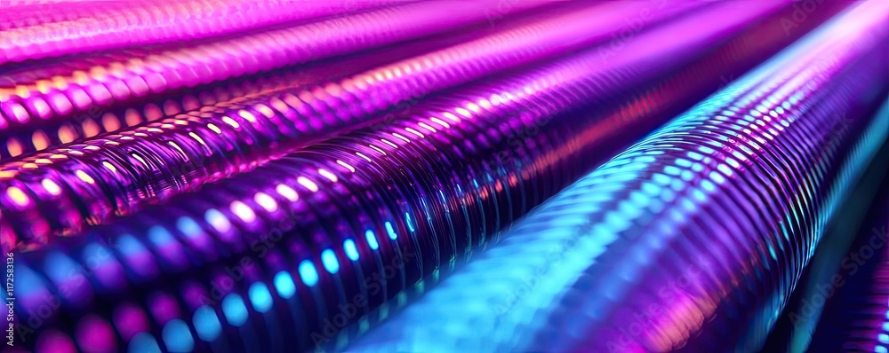 Poster neon abstract background idea. vibrant abstract patterns in purple and blue, showcasing modern desig