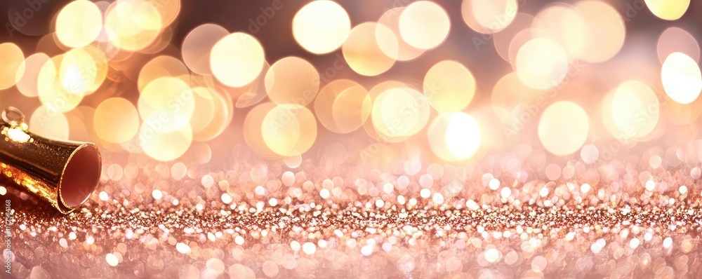 Poster glitter abstract background concept. a sparkling background with golden hues and festive elements fo