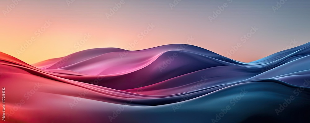 Poster Pastel abstract background idea. Vibrant waves of color blend seamlessly, creating a soothing abstract landscape.