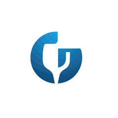 Vector Blue Glass Letter G Logo